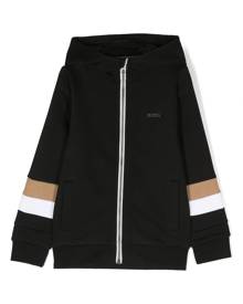 BOSS Kidswear logo-print hooded cardigan - Black