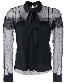 RED Valentino point d'esprit tulle blouse - Black
