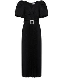 Rebecca Vallance belted-waist pleated midi dress - Black