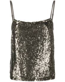 P.A.R.O.S.H. sequin-embellished sleeveless top - Silver
