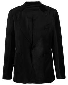 Lardini velvet single-breasted blazer - Black