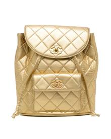 CHANEL Pre-Owned 1995 Duma diamond-quilted backpack - Gold