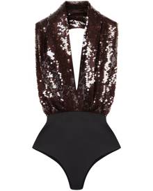 16Arlington Vesper sequin-embellished bodysuit - Brown