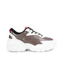 HUGO KIDS metallic-effect panelled sneakers - Brown