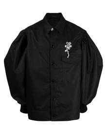 Simone Rocha floral-appliqué bomber jacket - Black
