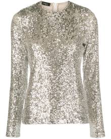 Akris sequin-embellished long-sleeve top - Neutrals