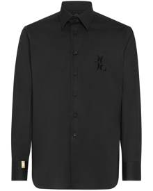 Billionaire logo-embroidery cotton shirt - Black