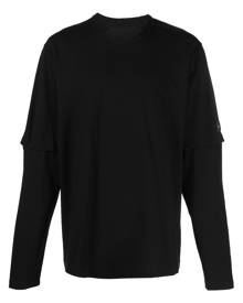 Y-3 logo-patch layered long-sleeve T-shirt - Black