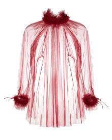 STYLAND semi-sheer tulle blouse - Red