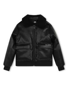 Karl Lagerfeld Kids logo-print bomber jacket - Black