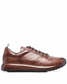 Officine Creative Race Lux panelled low-top leather sneakers - Brown