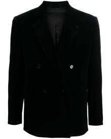 Lardini double-breasted velvet blazer - Black