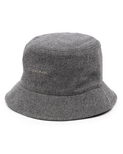 Calvin Klein Kids logo-patch Bucket Hat - Black