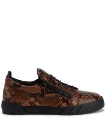 Giuseppe Zanotti Frankie snakeskin-print leather sneakers - Brown