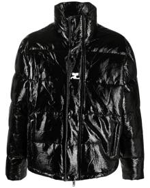 Courrèges logo-patch vynil puffer jacket - Black