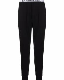 Dsquared2 logo-waistband tapered trousers - Black