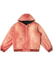 Heron Preston distressed-effect hooded jacket - Red