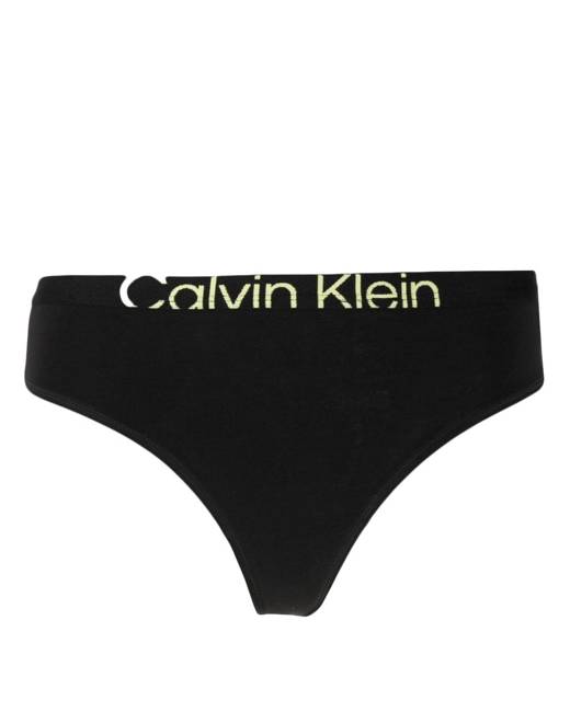 Calvin Klein Form To Body Tanga Brief With Tonal Logo In Cedar-neutral