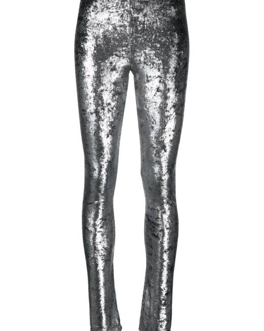 Metallic Spiral Leggings Chrome Silver And Nude 02