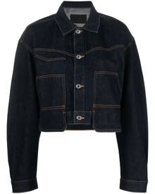 Helmut Lang cropped denim trucker jacket - Blue