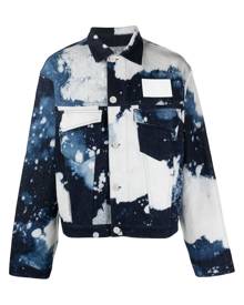 A-COLD-WALL* logo-print bleached denim jacket - Blue