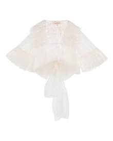 The Animals Observatory Oyster tulle-overlay blouse - Neutrals