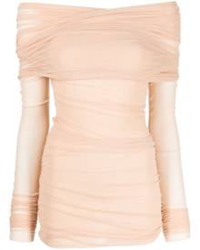 Philosophy Di Lorenzo Serafini draped off-shoulder tulle blouse - Pink