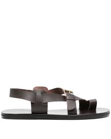 Ancient Greek Sandals Paris flat leather sandals - Brown