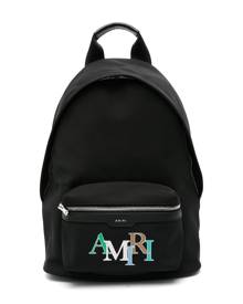 AMIRI KIDS Staggered logo-print backpack - Black