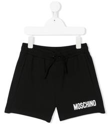 Moschino Kids logo print track shorts - Black