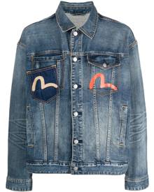 EVISU seagull-print denim jacket - Blue