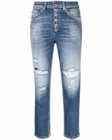 DONDUP ripped-finish cropped jeans - Blue