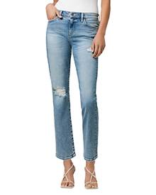 Joe's Jeans The Lara Mid Rise Ripped Cropped Slim Jeans in Fairway Destressed
