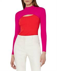 Milly Colorblock Cut Out Knit Top