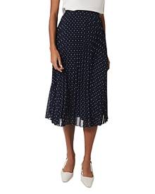 Hobbs London Losie Polka Dot Pleated Midi Skirt