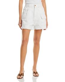 Essentiel Antwerp Delay Denim Cargo Shorts in Off White