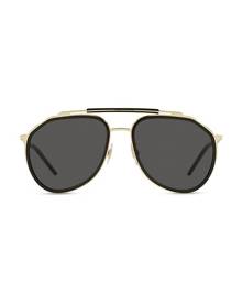 DG Eyewear Premium Logo Plate Metal Frame Aviator Men's Sunglasses 