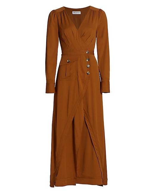 Brown Women's Wrap Dresses - Clothing