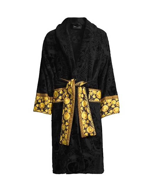 Saks Fifth Avenue Men Clothing Loungewear Bathrobes Printed Silk Robe 