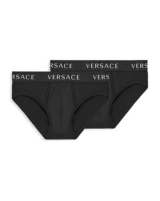 Versace Underwear Yellow Greca Border Thong Versace Underwear
