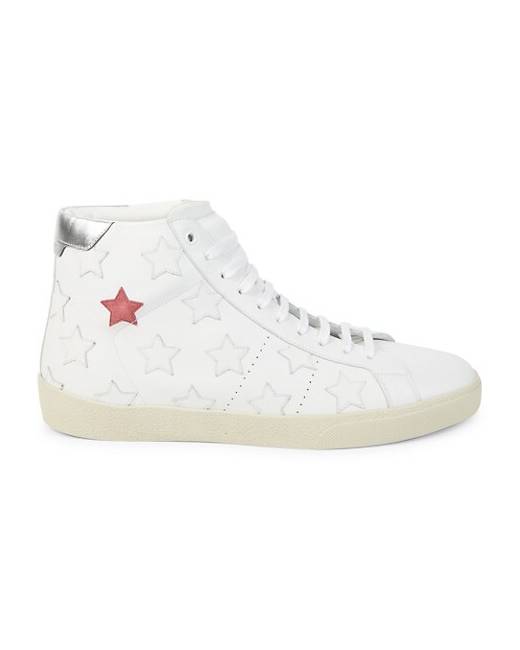 saint laurent high top sneakers white