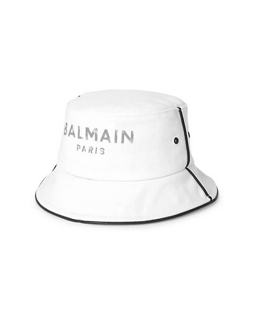 Balmain Black & Off-White Monogram Bucket Hat