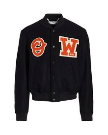 OFF-WHITE Airport Tape Varsity Jacket Black/Multicolor Men's - SS20 - US