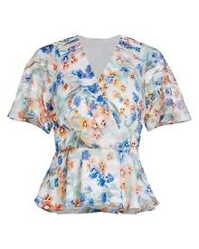Tanya Taylor Bea Floral Peplum Top