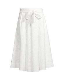 Elie Tahari Cotton Eyelet Pull-On Midi Skirt