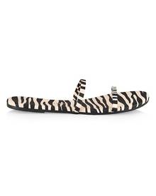 Tkees Gemma Zebra-Print Leather Slides