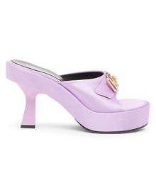 Versace Biggie Metallic Leather Mules
