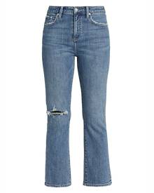 Pistola Lennon Mid-Rise Distressed Cropped Flare Stretch Jeans