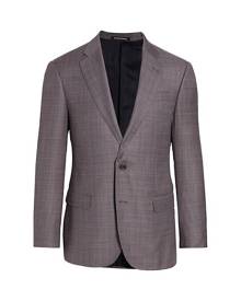 Emporio Armani Plaid Two-Button Wool Blazer