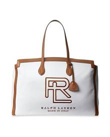 Ralph Lauren Collection Logo Canvas-Leather Beach Tote